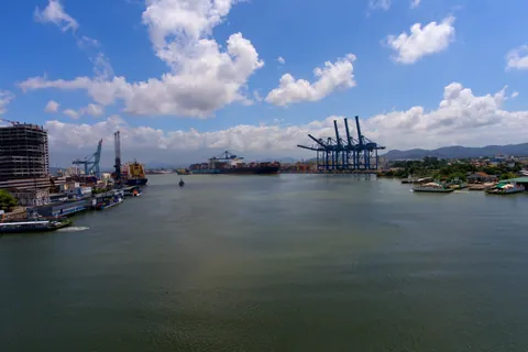 Porto e paisagem urbana de Itajaí, Santa Catarina